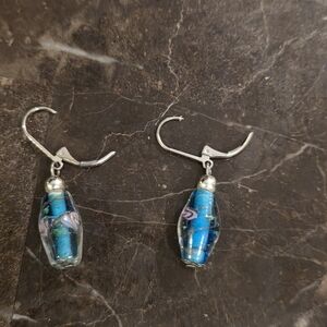 Artisan Blue and Silver Drop Earrings